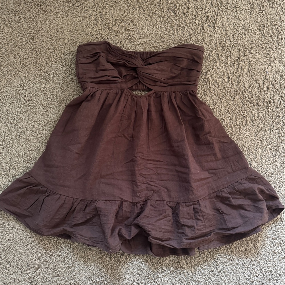Grey bandit strapless summer dress